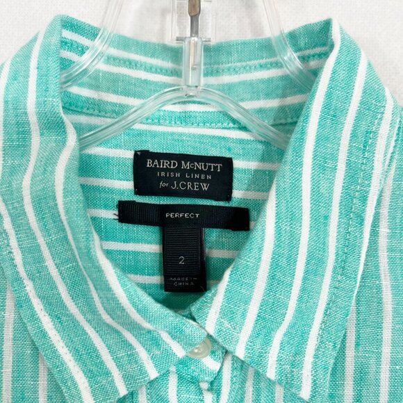 J. Crew Perfect Long Sleeve Button Down Shirt Baird McNutt Irish Linen Size 2 - Picture 3 of 6